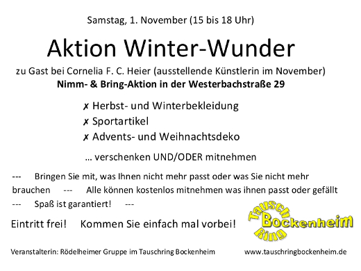 Bild zu "Aktion Winter-Wunder am 1. November in Rödelheim"